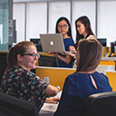 Person having a meeting